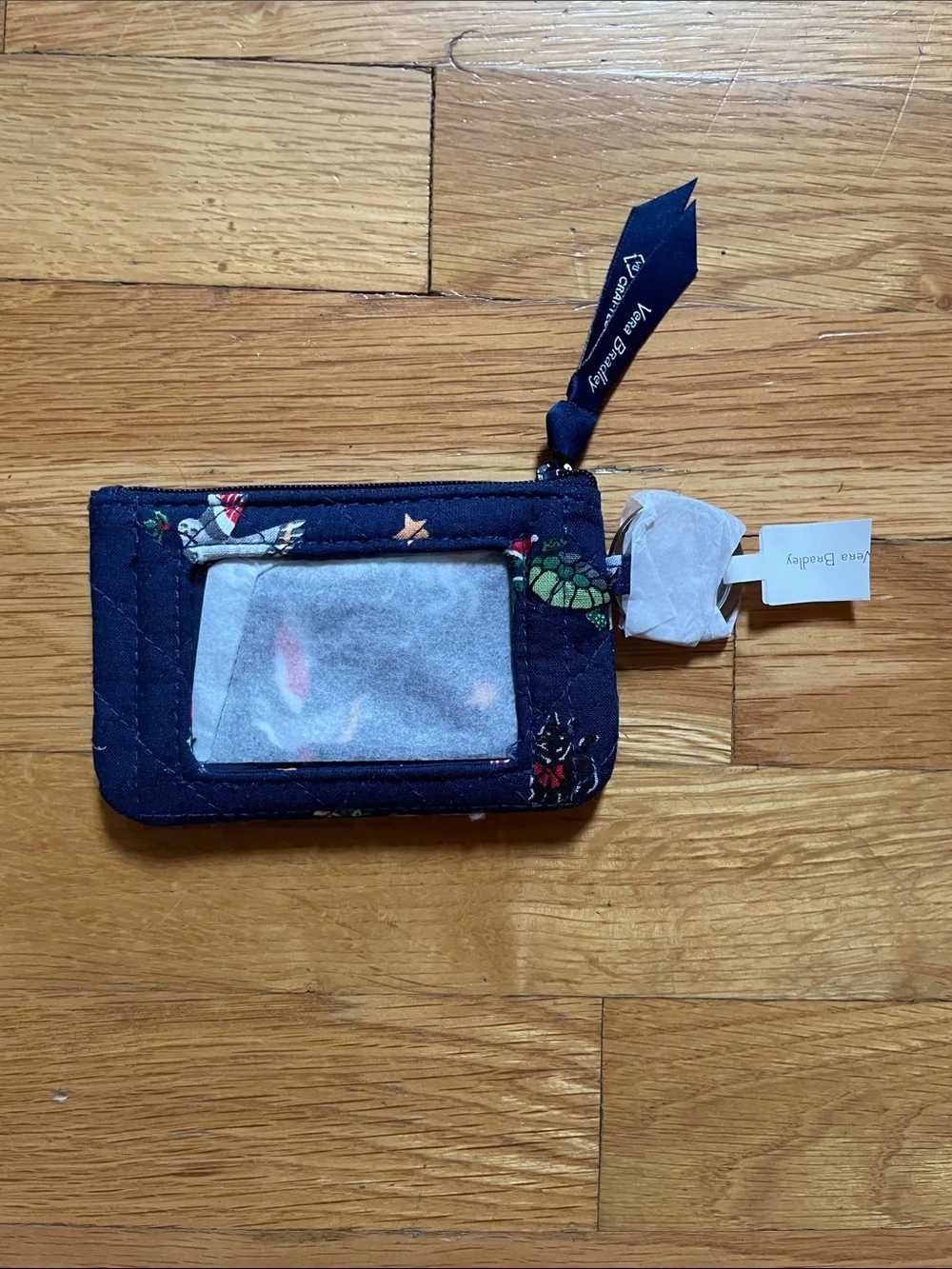 NWT Vera Bradley ‘Snow Globe Motifs’ Navy Quilted ID Pouch